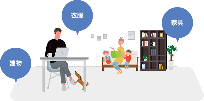 共済対象 建物、衣服、家具